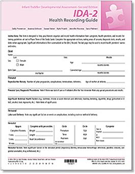 IDA-2 Health Recording Guide (25) - IDA IDA-2 Manual Form Kit for Infants and Toddlers