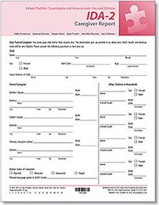 IDA-2 Parent Report Forms-English (25) - IDA IDA-2 Manual Form Kit for Infants and Toddlers