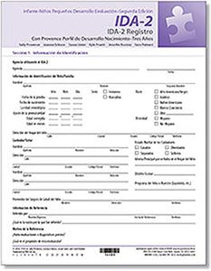 IDA-2 Record Forms–Spanish (25) - IDA IDA-2 Manual Form Kit for Infants and Toddlers
